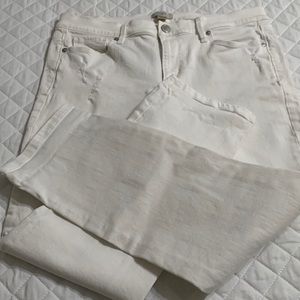 Loft white distressed jeans